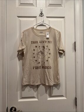 Old Navy Beige Graphic Short Sleeve Tee - Brown Print